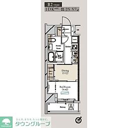 アーバンコア月島 1DKの間取図画像