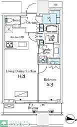 パークコート渋谷ザタワー 1LDKの間取図画像