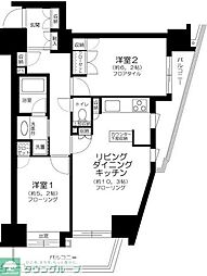 アクティヴュー新宿 2LDKの間取図画像