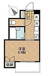 トーシンフェニックス目黒不動前 1Kの間取図画像
