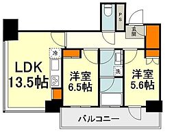 パークアクシス豊洲キャナル 2LDKの間取図画像