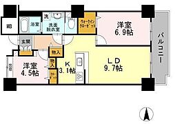 品川シーサイドビュータワー1 1Kの間取図画像