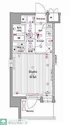 ガーラ三田慶大前 1Kの間取図画像