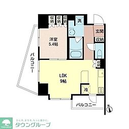 エコロジー大井町レジデンス 1LDKの間取図画像