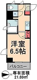 ガーラ・ステーション清澄白河 1Kの間取図画像