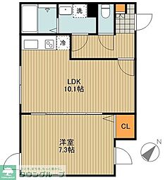VORT文京白山residence 1LDKの間取図画像