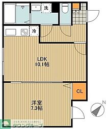 VORT文京白山residence 1LDKの間取図画像