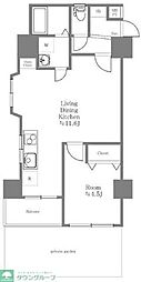 キャニオンマンション文京西片 1LDKの間取図画像
