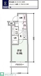 スカイコート戸越 1Kの間取図画像