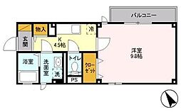 ジュネス西小山 1Kの間取図画像