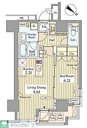 セレサ日本橋堀留町 1LDKの間取図画像