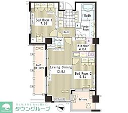 ParkAxis恵比寿 2LDKの間取図画像