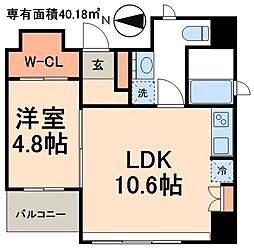 パークアクシス神楽坂ステージ 1LDKの間取図画像
