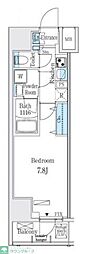 RESIDIA大手町北 1Kの間取図画像