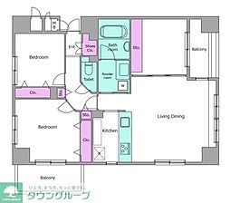 レジディア新川2 3LDKの間取図画像