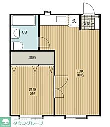 高輪マンション 1LDKの間取図画像
