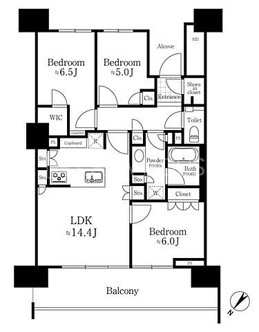 間取り HARUMI　FLAG SUN VILLAGE　B棟 9階/-