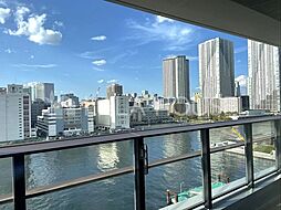 バルコニーのからの眺望。東京の都心を一望できるリバービュー。