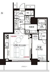 ベイクレストタワー 1LDKの間取図画像