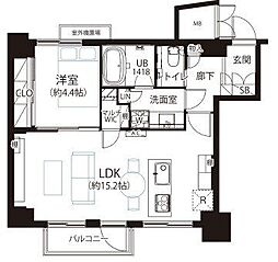 日神パレステージ西麻布 1LDKの間取図画像