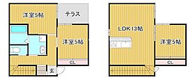 ユニキューブ美崎町 北館 ｜ 滋賀県大津市美崎町（賃貸一戸建3LDK・--・64.14㎡） その2