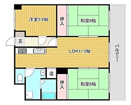 オウミ住宅ビル 502 ｜ 滋賀県草津市新浜町（賃貸マンション3LDK・5階・65.61㎡） その2