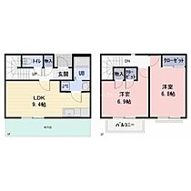 エスポワール林 2 ｜ 滋賀県栗東市岡（賃貸テラスハウス2LDK・--・59.89㎡） その2