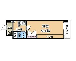 サンクリエート・ハヤシ壹號舘 1Kの間取図画像