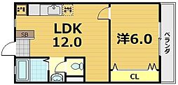 ヤマブハイツ 4階1LDKの間取り