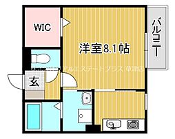 エスペランサ萱野 2階1Kの間取り
