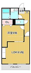 クオリア 1LDKの間取図画像