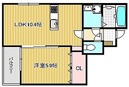 Realmaison守山駅前 502 5階1LDKの間取り
