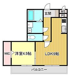 カームコトブキ 1LDKの間取図画像