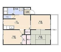 グローヴィング・ヒルズA 3DKの間取図画像