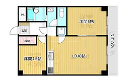 アベール大江 2LDKの間取図画像