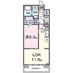 エルグランデSOU 1LDKの間取図画像