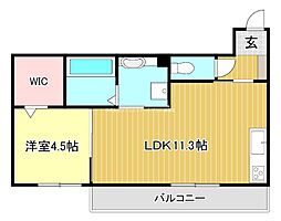 ローズパル 1LDKの間取図画像