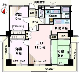 エクセレント常盤 3LDKの間取図画像