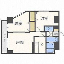 エステラ真駒内 2LDKの間取図画像