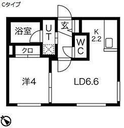 輝和(KIWA)　仮)平岸4条16丁目MS 4階1LDKの間取り
