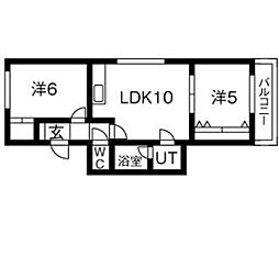 ヴィラ真駒内公園 2LDKの間取図画像