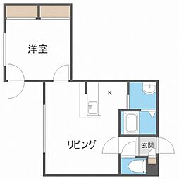 トロワフレール 1LDKの間取図画像