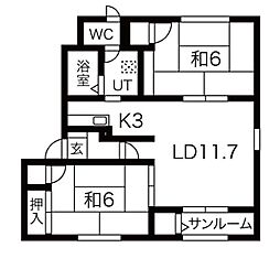 メイユール澄川 2LDKの間取図画像