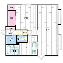 ジュウピターN.A 1LDKの間取図画像