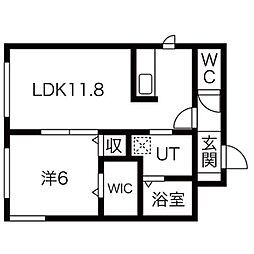 バーニーズクレール 1LDKの間取図画像