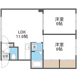 コーポアベニュー 2LDKの間取図画像