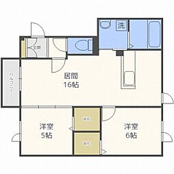 アマポーラ2・5 2LDKの間取図画像