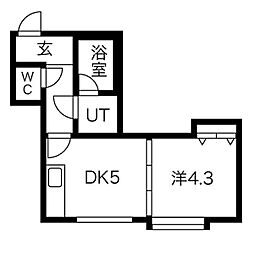 リナコートA 1DKの間取図画像