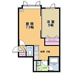 エル・ベスト 1LDKの間取図画像