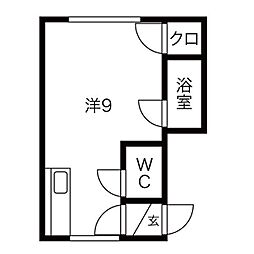 サウスヒル23 ワンルームの間取図画像